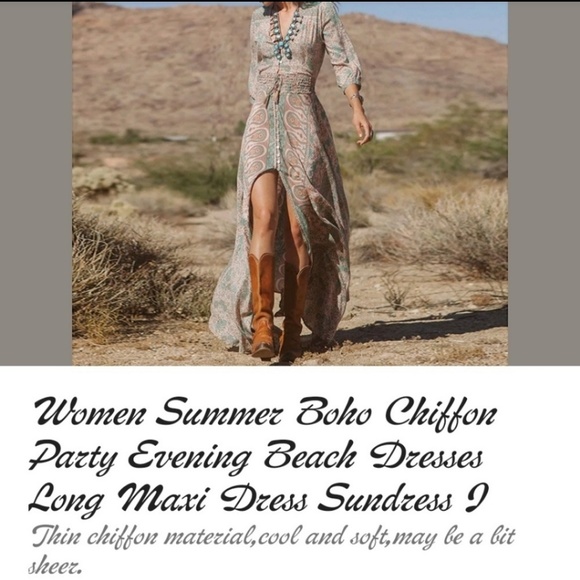 Chiffon Boho Women's  ,Sundress - Picture 3 of 6